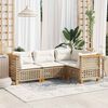 vidaXL Set Divano da Giardino 4 pz con Cuscini Beige in Polyrattan