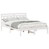 vidaXL Struttura del letto Bianco 135 x 190 cm Pino massello