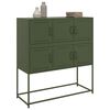 vidaXL Credenza Verde Oliva 100,5x39x79 cm in Acciaio
