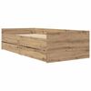 vidaXL Struttura del letto con cassetto Rovere artigianale 90 x 200 cm
