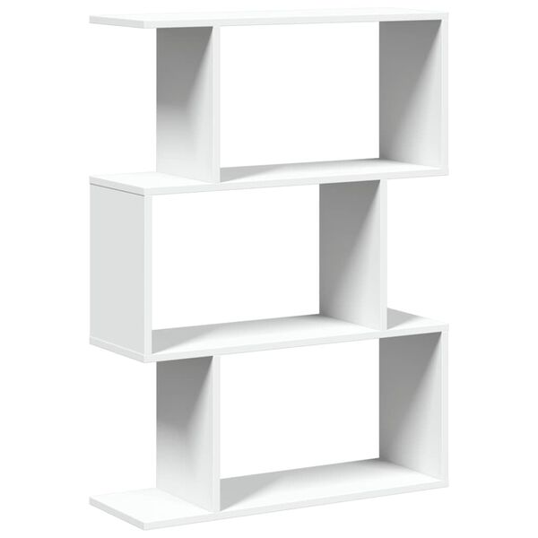 vidaXL Libreria divisoria a 3 ripiani bianca 70x24x97 cm in legno ingegnerizzato