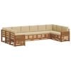 vidaXL Set di divani da esterno 10 pz Naturale e Beige