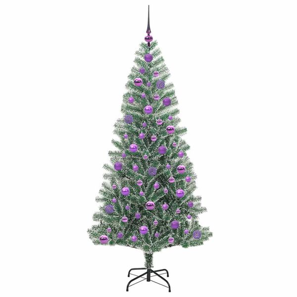 vidaXL Albero di Natale Artificiale Imbiancato con Luci LED 180 cm