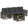 vidaXL Set Divano da Giardino 5 pz Grigio e Grigio Scuro polyrattan