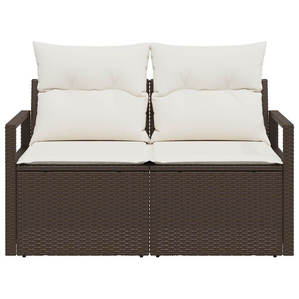 vidaXL Divano da giardino con cuscino 120 x 62 x 69 cm. polyrattan