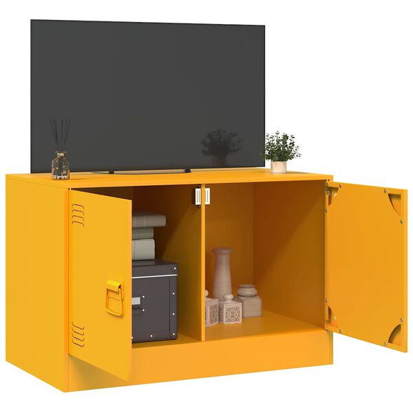 vidaXL Mobili TV 2 pz Giallo Senape 67x39x44 cm in Acciaio