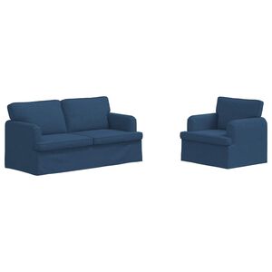 vidaXL Divano 2 pcs Blu 162 x 80 x 85 cm Tessuto