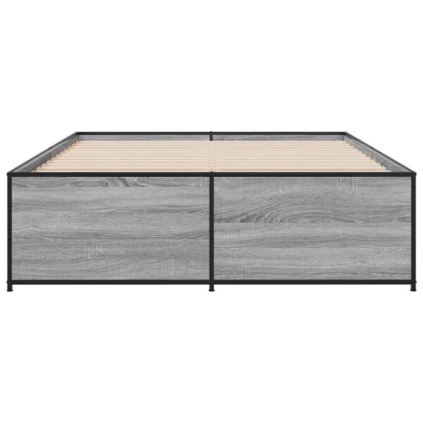 vidaXL Giroletto Grigio Sonoma 120x200 cm in Legno Multistrato Metallo