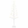 vidaXL Albero di Natale con luci LED Bianco 18 x 18 x 120 cm Acciaio