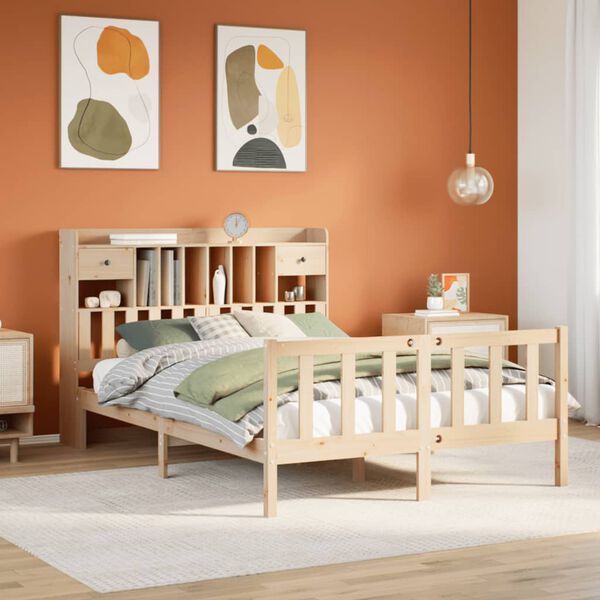 vidaXL Letto Libreria senza Materasso 140x190 cm in Legno di Pino