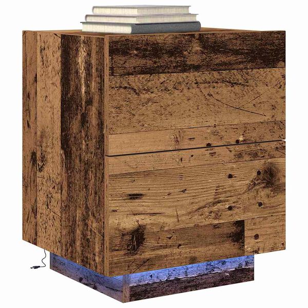 vidaXL Armadio da Notte con cassetto Legno vecchio 45 x 40 x 55 cm