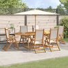 vidaXL Set Pranzo da Giardino 9pz Legno Massello di Acacia e Textilene