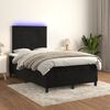 vidaXL Letto a Molle con Materasso e LED Nero 120x190 cm in Velluto