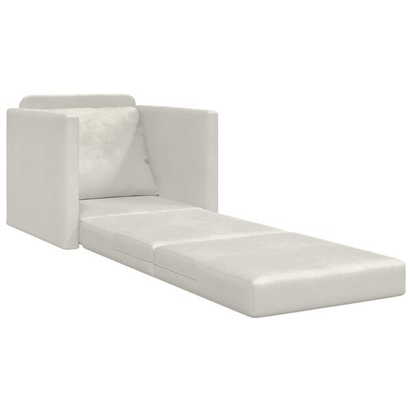 vidaXL Divano letto 60cm Crema Velluto