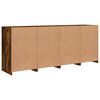 vidaXL Credenza con Luci LED Rovere Fumo 164x37x67 cm