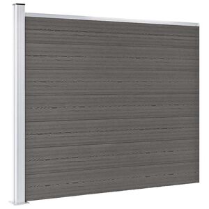 vidaXL Pannello di Recinzione in WPC 175x146 cm Grigio