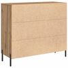 vidaXL Credenza Rovere artigianale 90 x 34 x 80 cm Legno multistrato