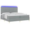 vidaXL Letto a molle con materasso Grigio chiaro 200 x 200 cm Tessuto