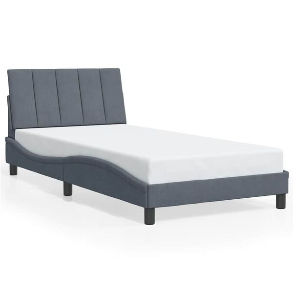 vidaXL Giroletto senza Materasso Hanko Grigio Scuro 100x203 cm in Velluto