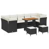 vidaXL Set Divano da Giardino 10 pcs Nero polyrattan