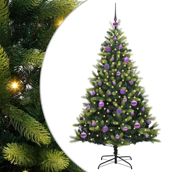 vidaXL Albero di Natale Artificiale Pieghevole 150 LED Verde 150 cm