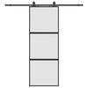 vidaXL Porta Scorrevole Set Ferramenta Nera 76x205 cm Vetro Temperato