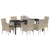 vidaXL Set da Pranzo per Giardino 7 pcs Grigio chiaro polyrattan