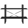 vidaXL Libreria a 2 Ripiani Nera 100x30x70 cm in Massello di Pino