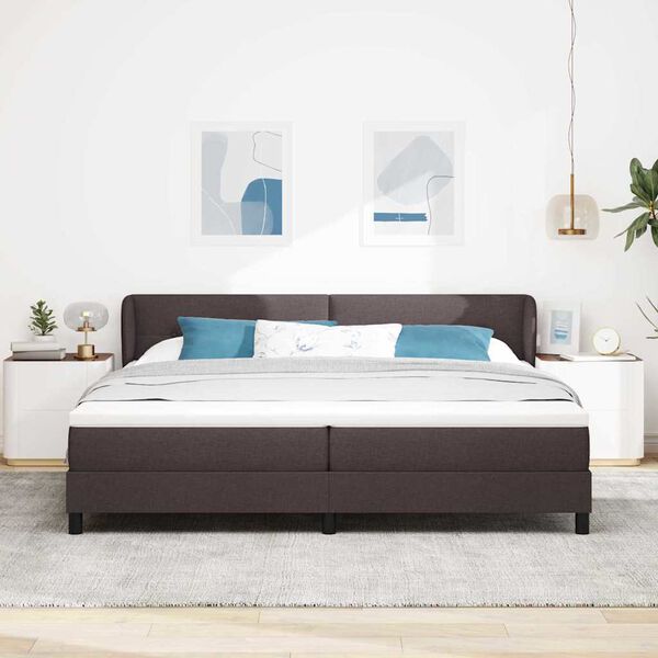 vidaXL Letto box spring con materasso Marrone scuro 200 x 200 cm