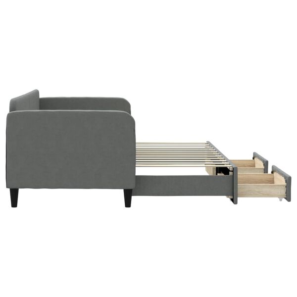 vidaXL Divano Letto Estraibile Cassetti Grigio Scuro 80x200cm Tessuto