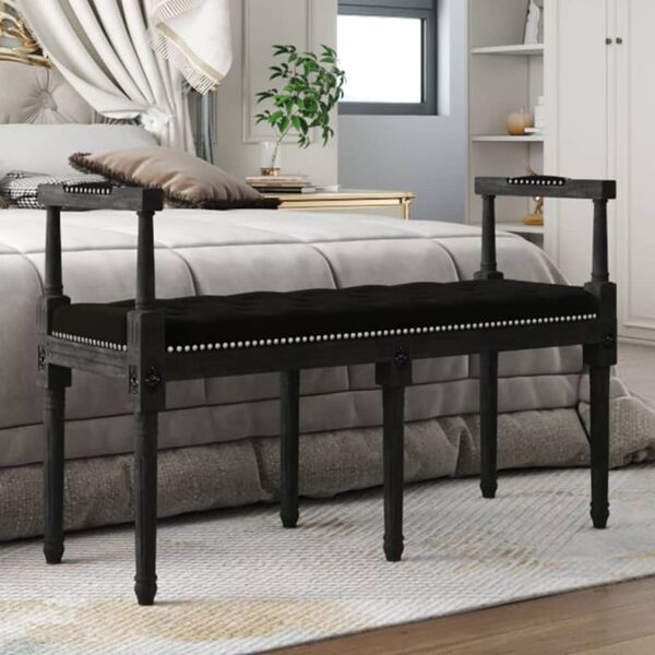 vidaXL Panca Nera 110x40x70 cm in Velluto