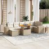vidaXL Set Divano da Giardino 8 pz con Cuscini Beige in Polyrattan
