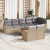 vidaXL Set Divano da Giardino con cuscino 9 pcs Beige polyrattan