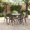 vidaXL Set da Pranzo per Giardino 7 pcs Bronzo Alluminio