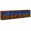 vidaXL Credenza con Luci LED Rovere Fumo 283x37x67 cm