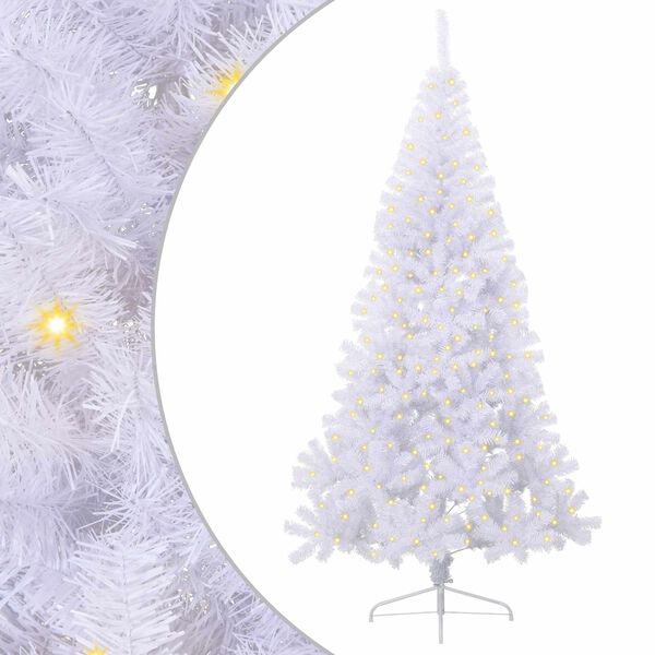 vidaXL Albero di Natale artificiale Bianco 240 cm PVC e Acciaio