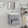 vidaXL Mobile da Bagno con Specchio Grigio Sonoma 41x38,5x48 cm