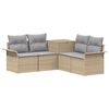 vidaXL Set di divani 5 pz Beige e Grigio Chiaro