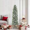 vidaXL Albero di Natale Artificiale Sottile Verde e Bianco 180 cm