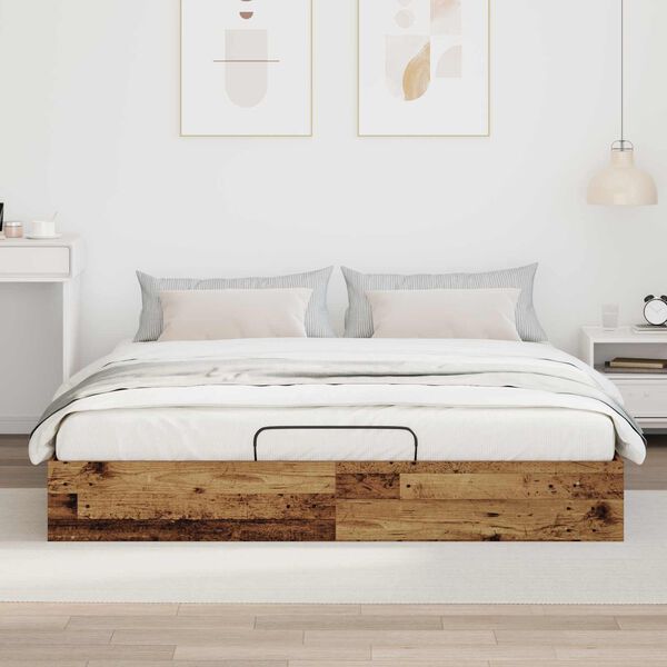 vidaXL Letto ottomano Legno vecchio 160 x 200 cm Legno ingegnerizzato