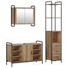 vidaXL Set di Armadi da Bagno 3 pz Rovere Artigianale