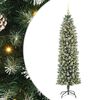 vidaXL Albero di Natale Artificiale Sottile Verde e Bianco 180 cm