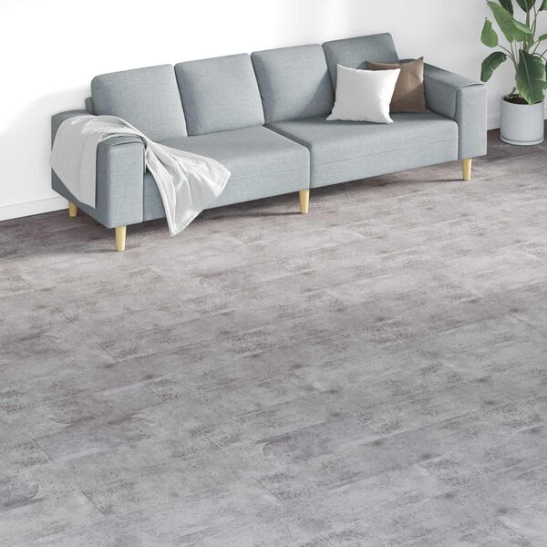 vidaXL Tavole per Pavimenti 18 pcs Marrone Cemento 5,26 m&sup2; PVC