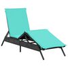 vidaXL Lettino prendisole con Cuscino in Polyrattan Nero