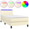 vidaXL Giroletto a Molle con Materasso e LED Crema 100x200 cm