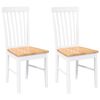 vidaXL Sedie da Pranzo 2 pz Bianche in Legno Massello di Hevea