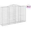 vidaXL Cesti Gabbioni ad Arco 12 pz 300x50x180/200 cm Ferro Zincato