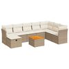 vidaXL Set Divano da Giardino 9 pz con Cuscini Beige in Polyrattan