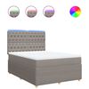 vidaXL Giroletto a Molle con Materasso Tortora 160x200 cm in Tessuto