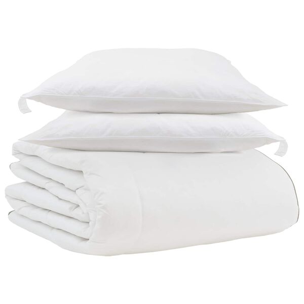 vidaXL Duvet Invernale con cuscino 3 pcs Bianco Piuma d'anatra